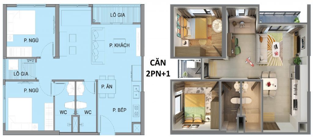 Căn hộ 02PN+1