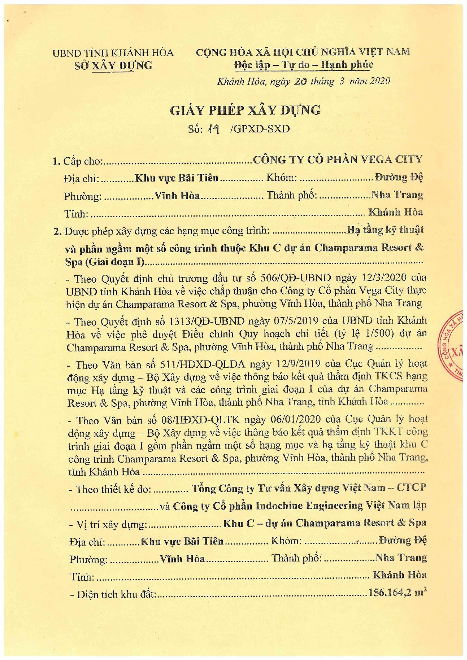 Giấy phép xây dựng số 14-1