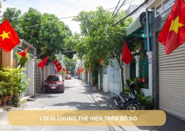 lối đi chung thể hiện trên sổ đỏ