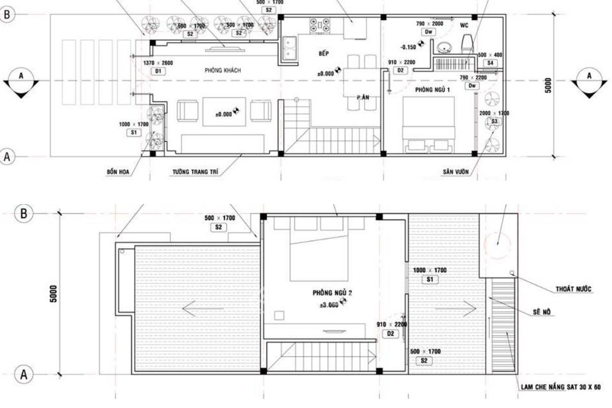 lửng 5x14m nhà cấp 4 gác lửng 14