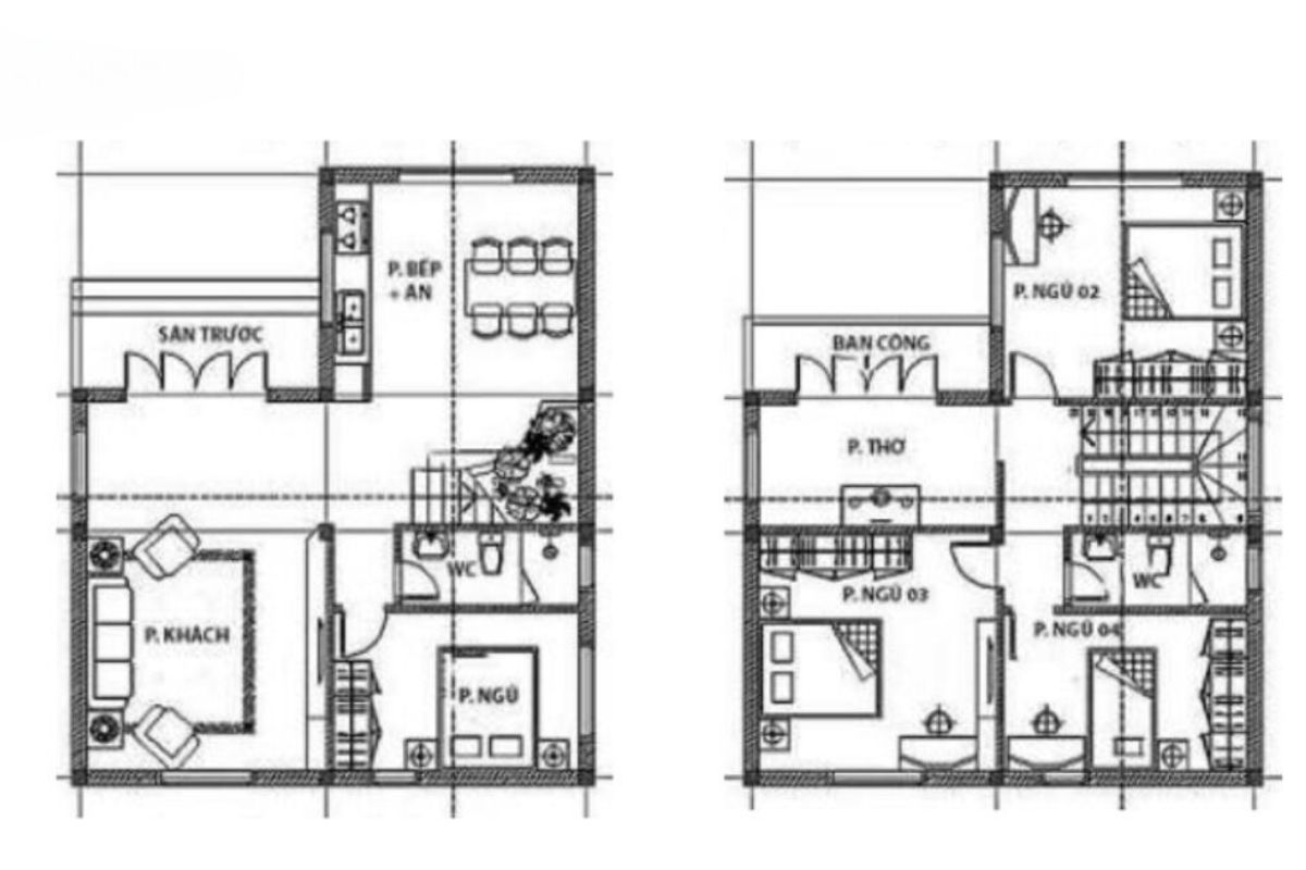 thiết kế nhà chữ l 2 tầng 11