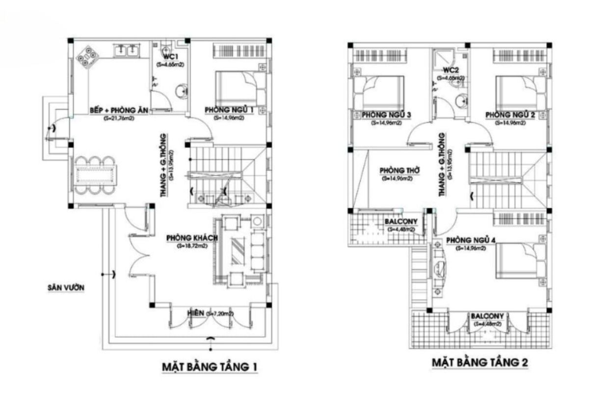 thiết kế nhà chữ l 2 tầng 12