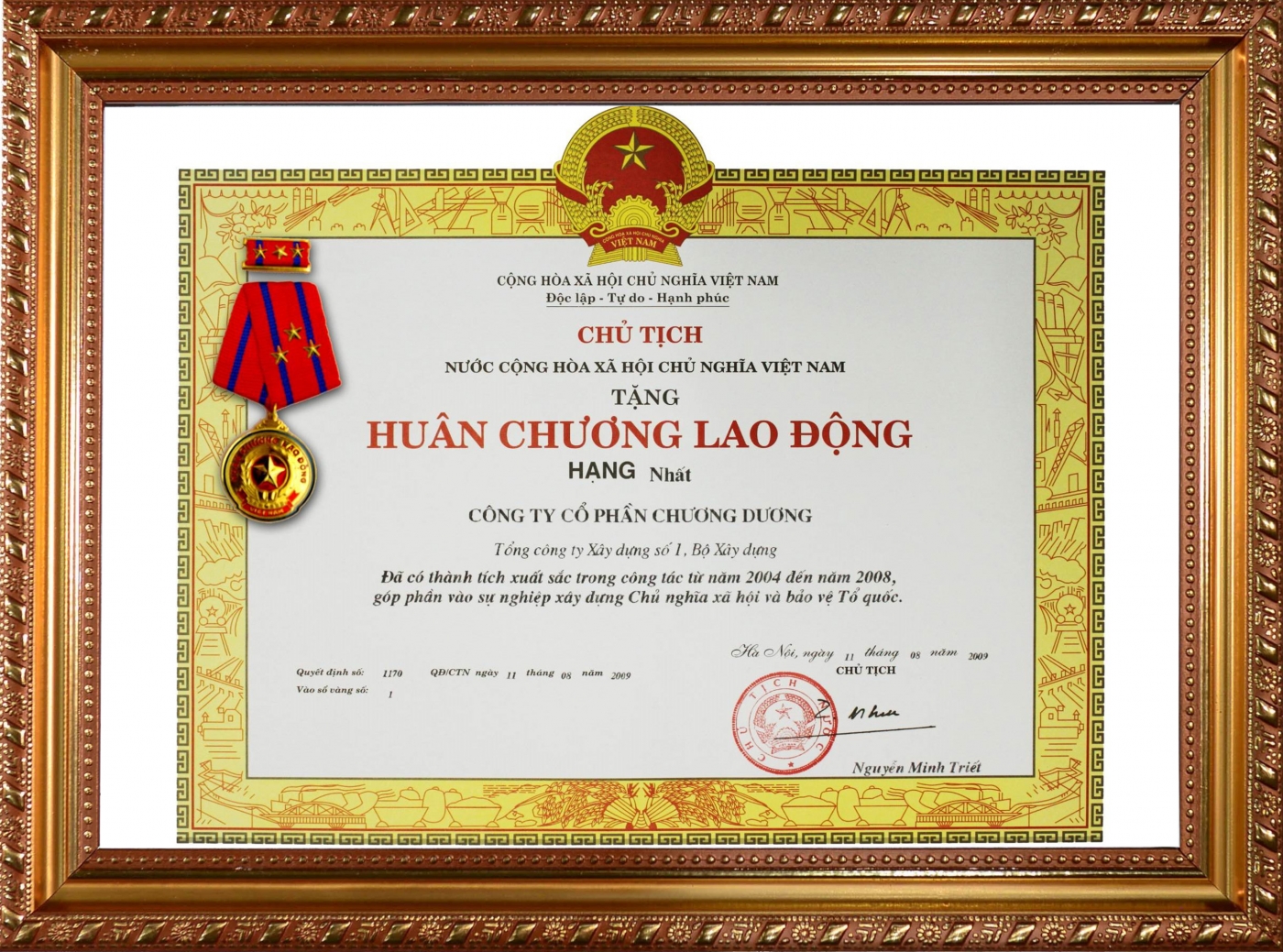 Huân chương lao động hạng Nhất