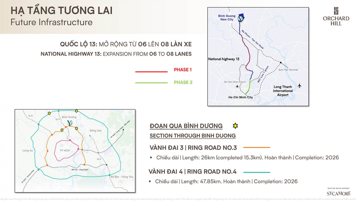 Hạ tầng khu vực đầu tư bài bản, chiến lược của The Orchard Hill Bình Dương